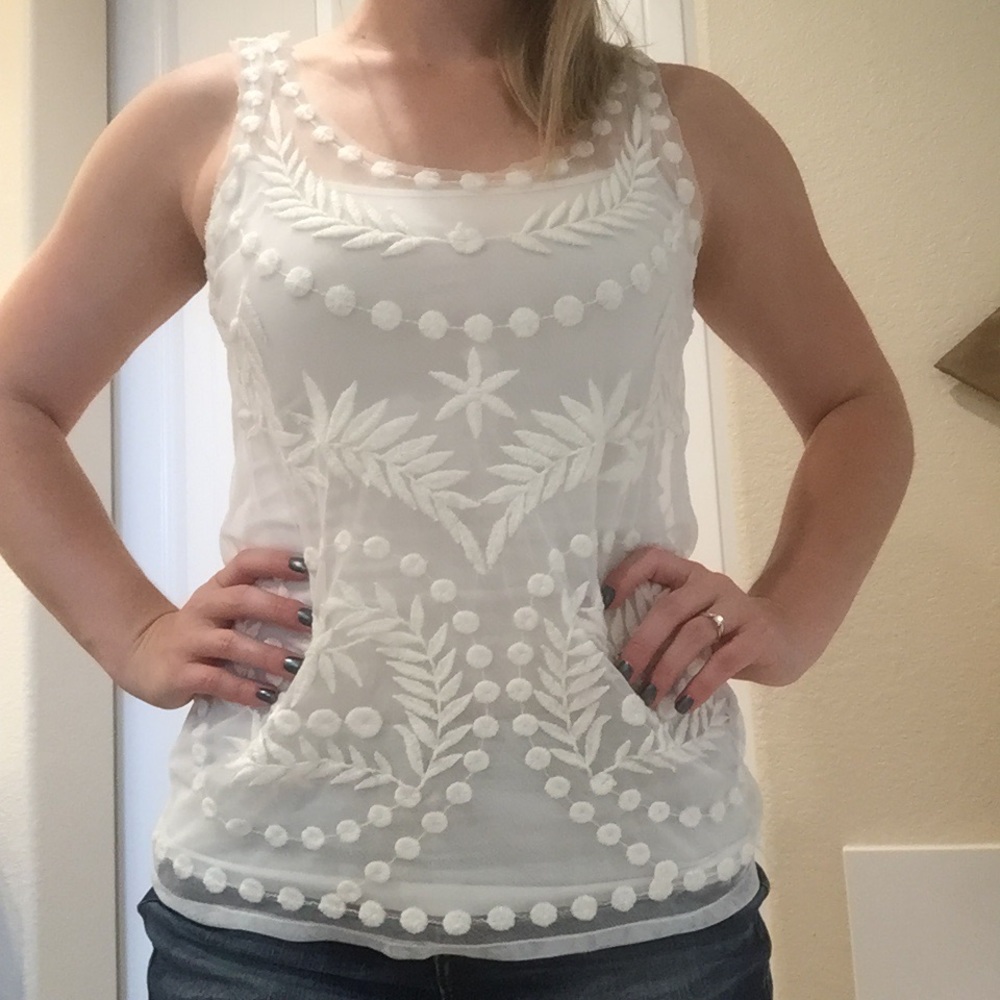 Lace overlay tank